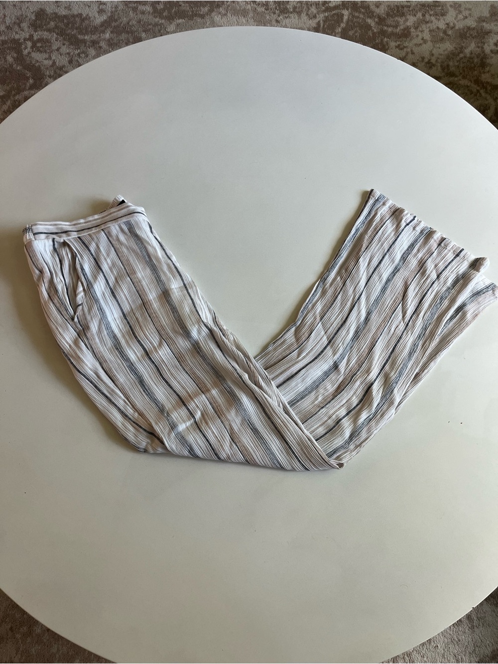 BCX Summer Linen Striped Pants, Women’s Large